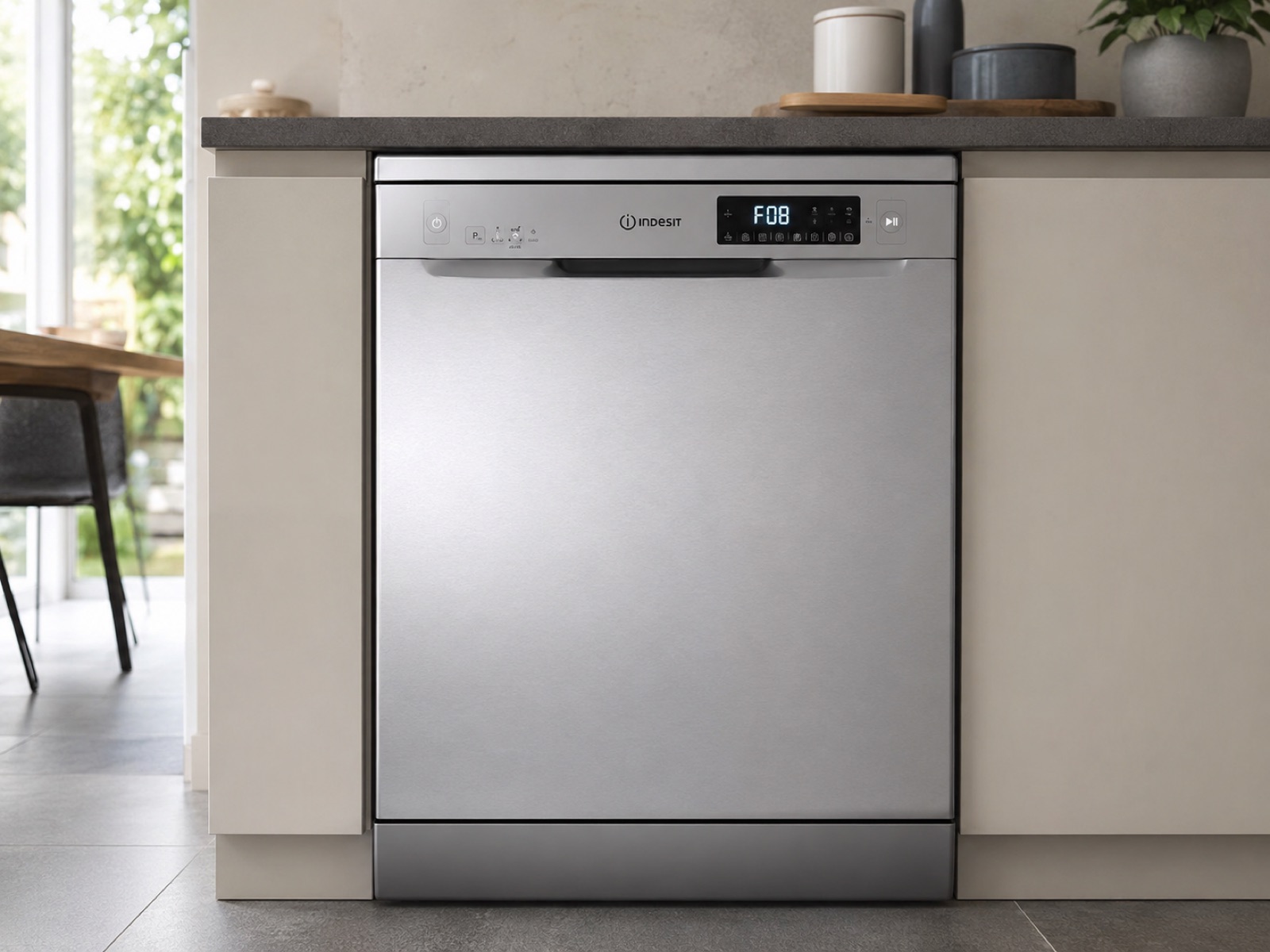 Lave-vaisselle Indesit affichant un code erreur AL sur l'afficheur